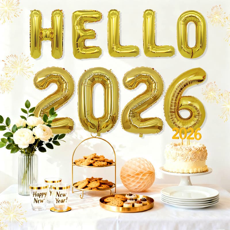 Olá 2026 Conjunto Pacote Individual Bem-Vindo 2026 Decoração De Festa Temática De Feliz Ano Novo