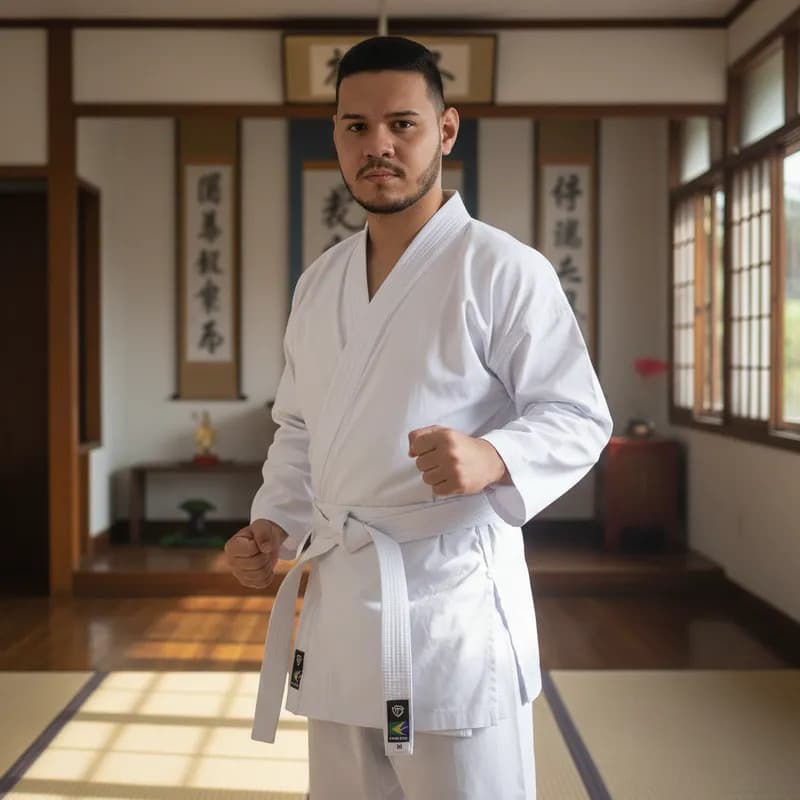 Kimono Karatê Adulto Profissional Branco com Faixa | Tecido Reforçado 100% Algodão