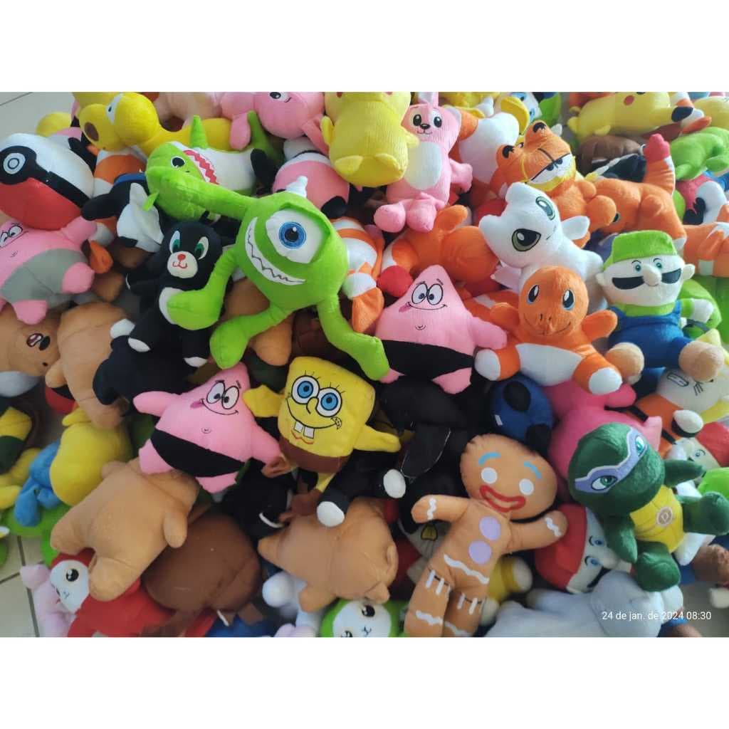 kit 10 Bichinhos Brinquedos Pelúcias Desenhos Sortidos Diversos ENVIO IMEDIATO/PRONTA ENTREGA /PROMOÇÃO/ PERSONAGENS.