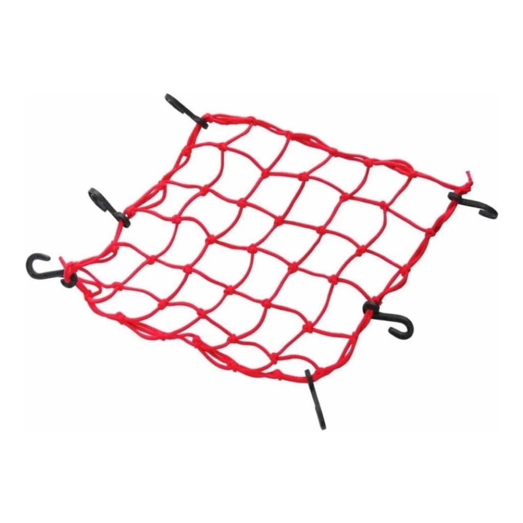 Rede Elástica 42x42 Aranha Redinha Moto Capacete Vermelho