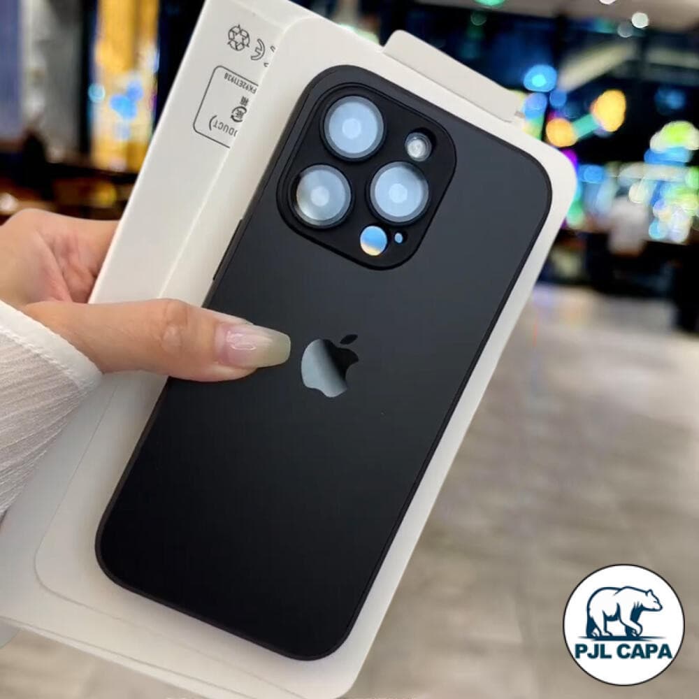 Capa de Telefone de Acrílico de Titânio Luxuosa para iPhone AR 17 16 15 14 13 12 11 Pro Max Proteção Completa da Lente d