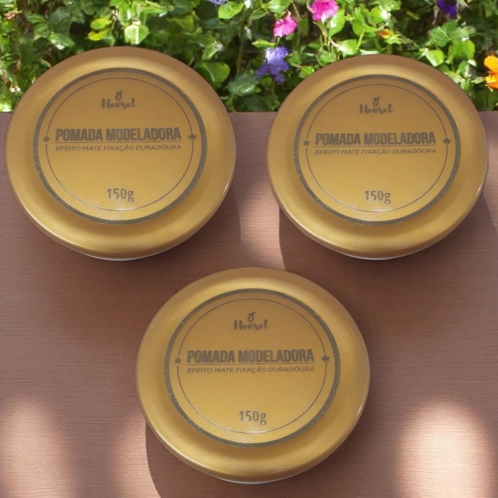 03 Pomada Modeladora Efeito Mate Cabelo Masculino 150g Cada
