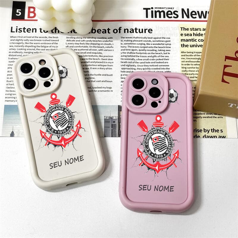 Capinha celular personalizada torcedores do Corinthians para Samsung Galaxy A05S A04E A15 A14 A23 A32 A35 S23 S24 Capa