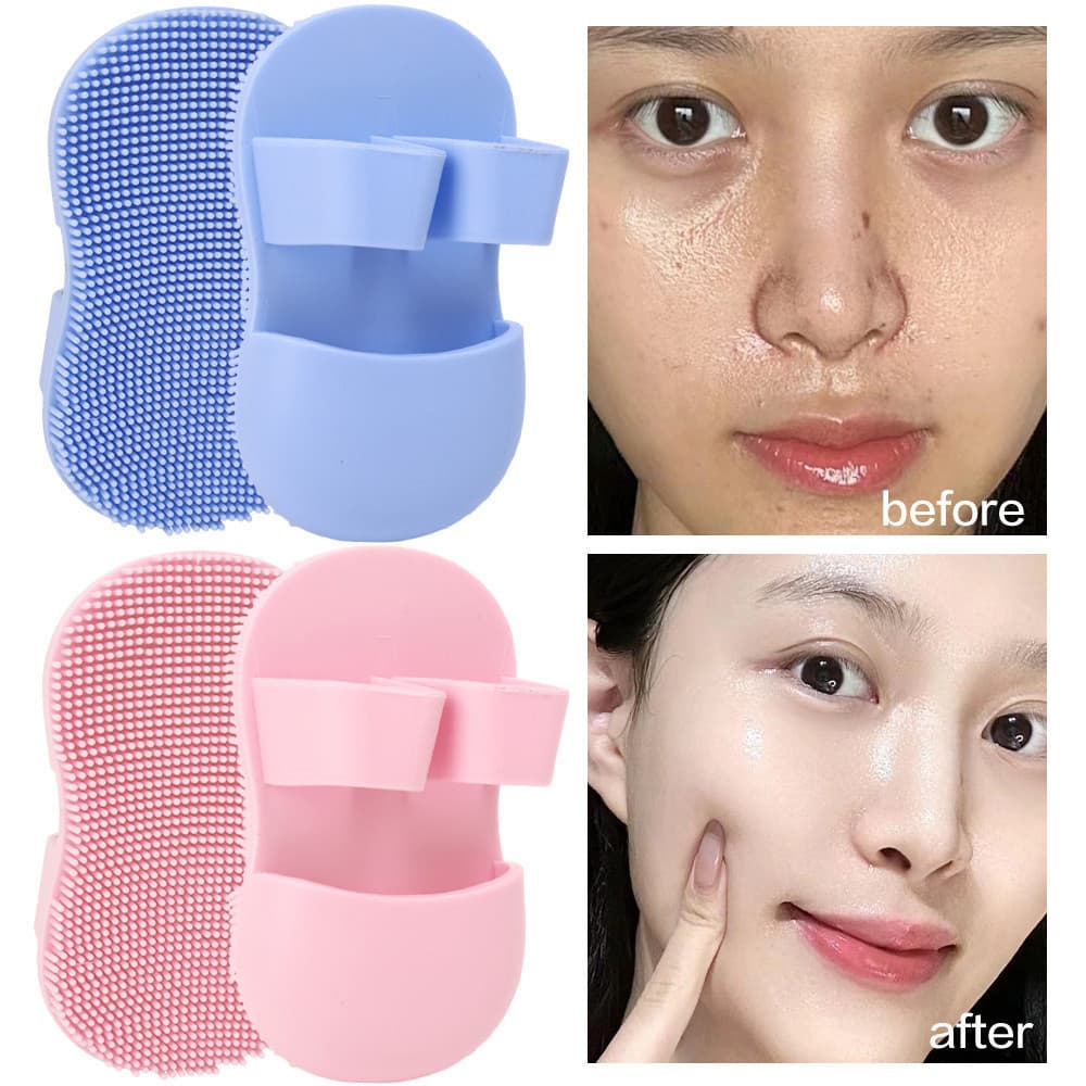 Escovas De Limpeza Facial-Mini Massagem Nos Dedos-Silicone , Flexível , Macio , Reutilizável-Escova Para Remoção De Crav