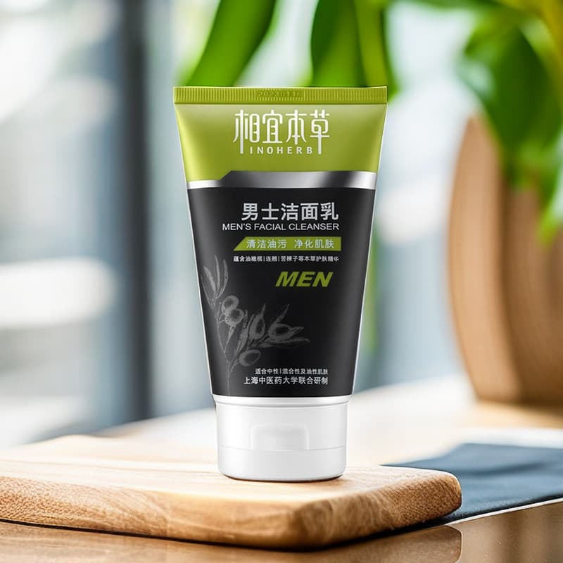 Limpador facial de ervas acessível, limpador facial masculino 120G, hidratante, limpador facial de poros, controle de ól