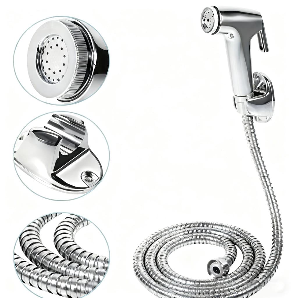 Chuveiro Sanitário Completo Kit de Pistola de Alta Pressão para Sanita ABS com Mangueira 1.5M