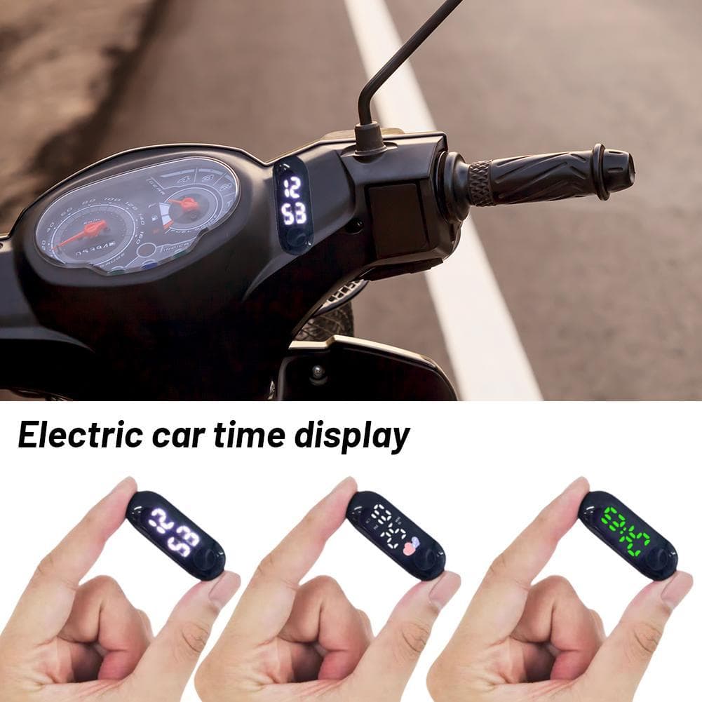 Motocicleta Mini Display Digital Relógio Stick-on À Prova Dwaterproof Água Eletrônico Auto Bicicleta Carro