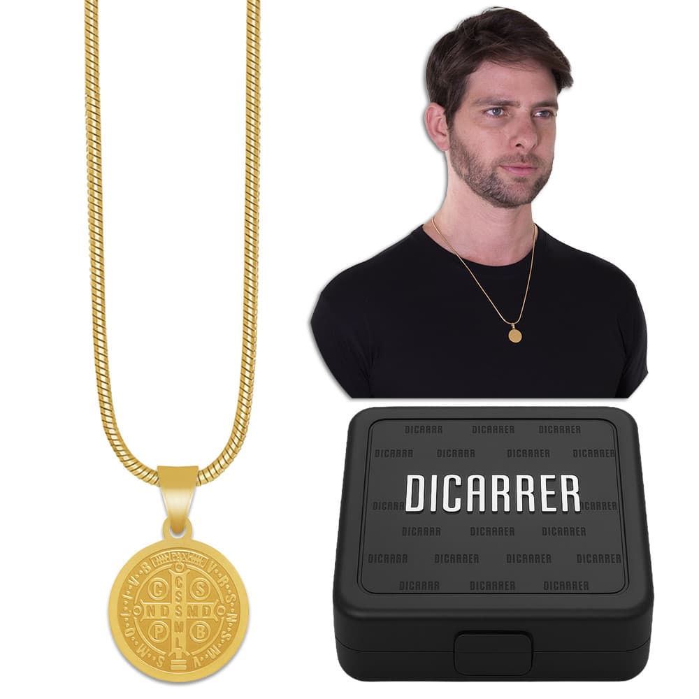 Corrente Cordão São Bento Dourado RF-22 Aço Inox Unissex