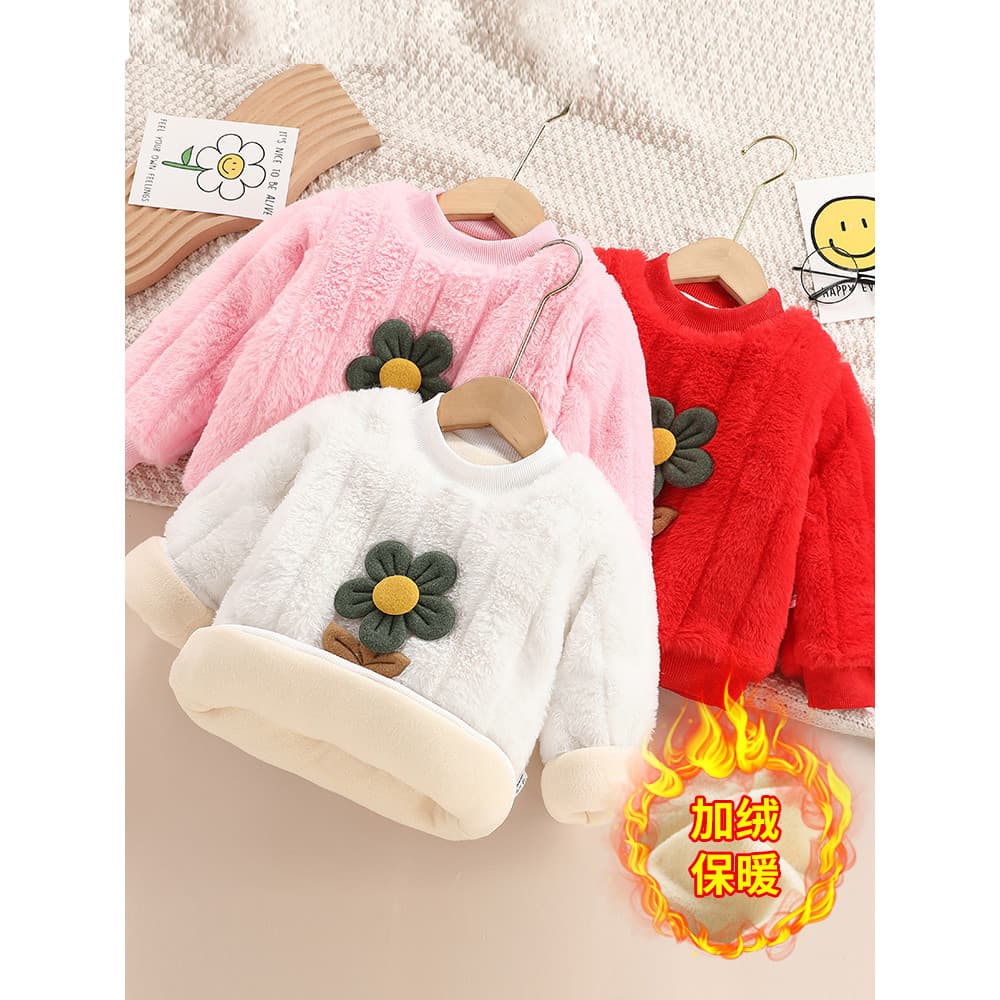Meninas inverno acolchoado jaqueta forro de lã grosso acolchoado jaqueta forro bebê acolchoado quente pulôver moletom ex