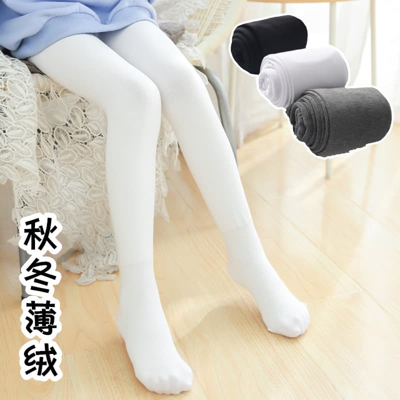 Primavera outono inverno crianças branco puro grosso fino velo alta elástica meia-calça pequeno médio grande meninas Leg