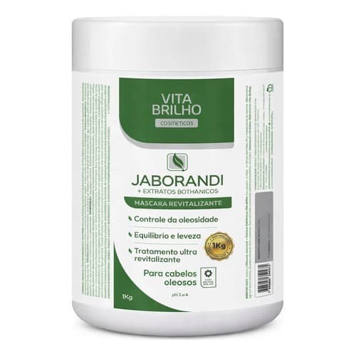 Máscara Capilar Jaborandi Revitalizante Natural Profissional Ultra Concentrada 1 Kilo