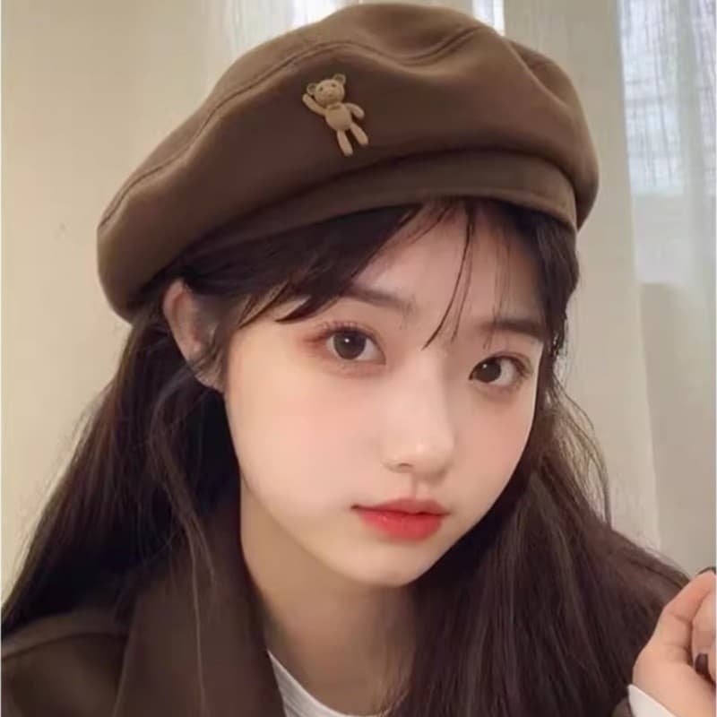 Boina japonesa feminina outono inverno novo estilo de lã Retro olhar bonito estilo Preppy Merader pintor chapéu