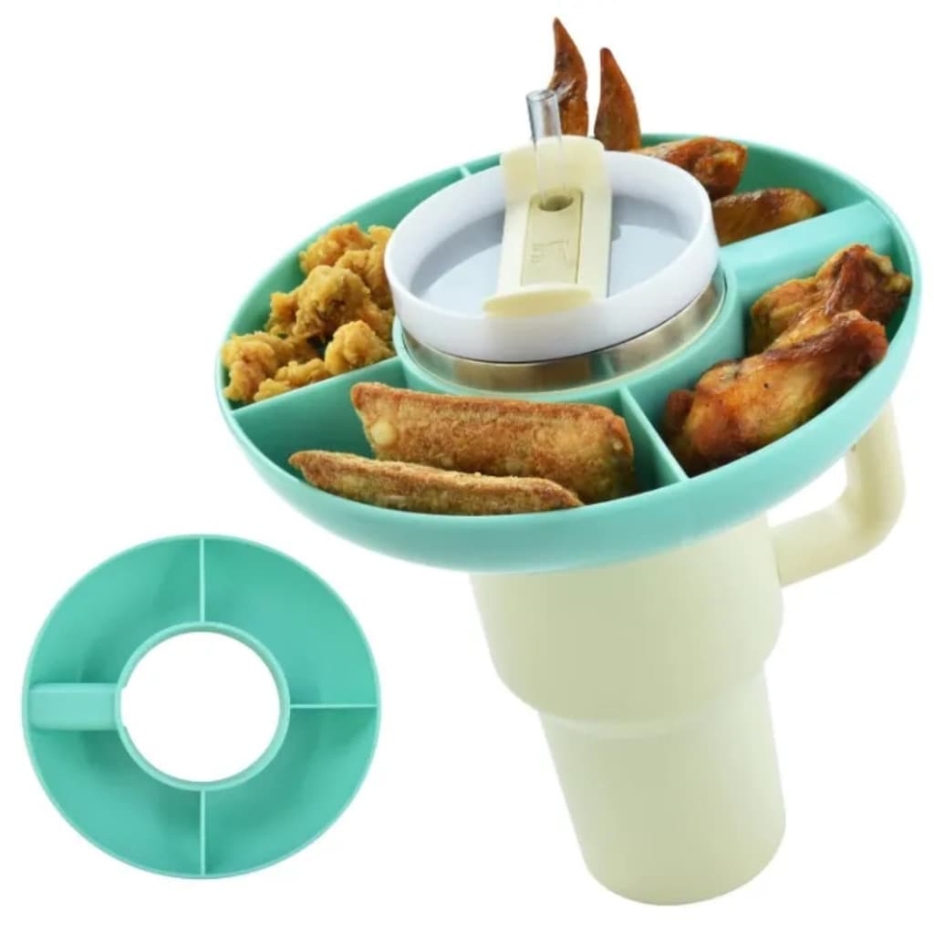 Prato Suporte De Petisco Dividido Compatível Com Copo Bandeja Porta De Alimentos e Snacks