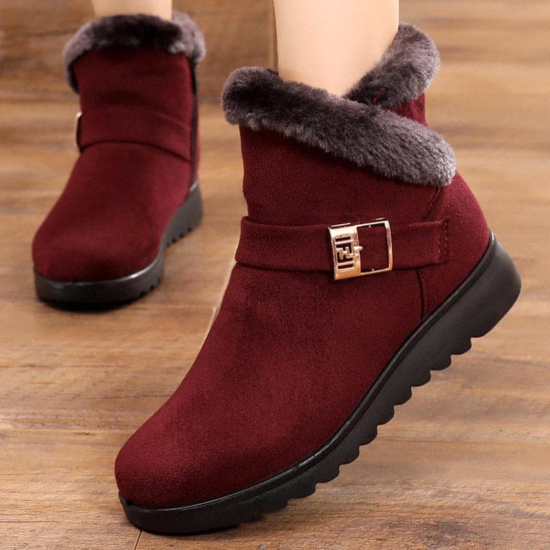 Botas de Inverno Femininas, Moda, Pelúcia Espessa, Quentes, Botas de Neve para Mulheres, Botas de Cano Curto com Zíper p