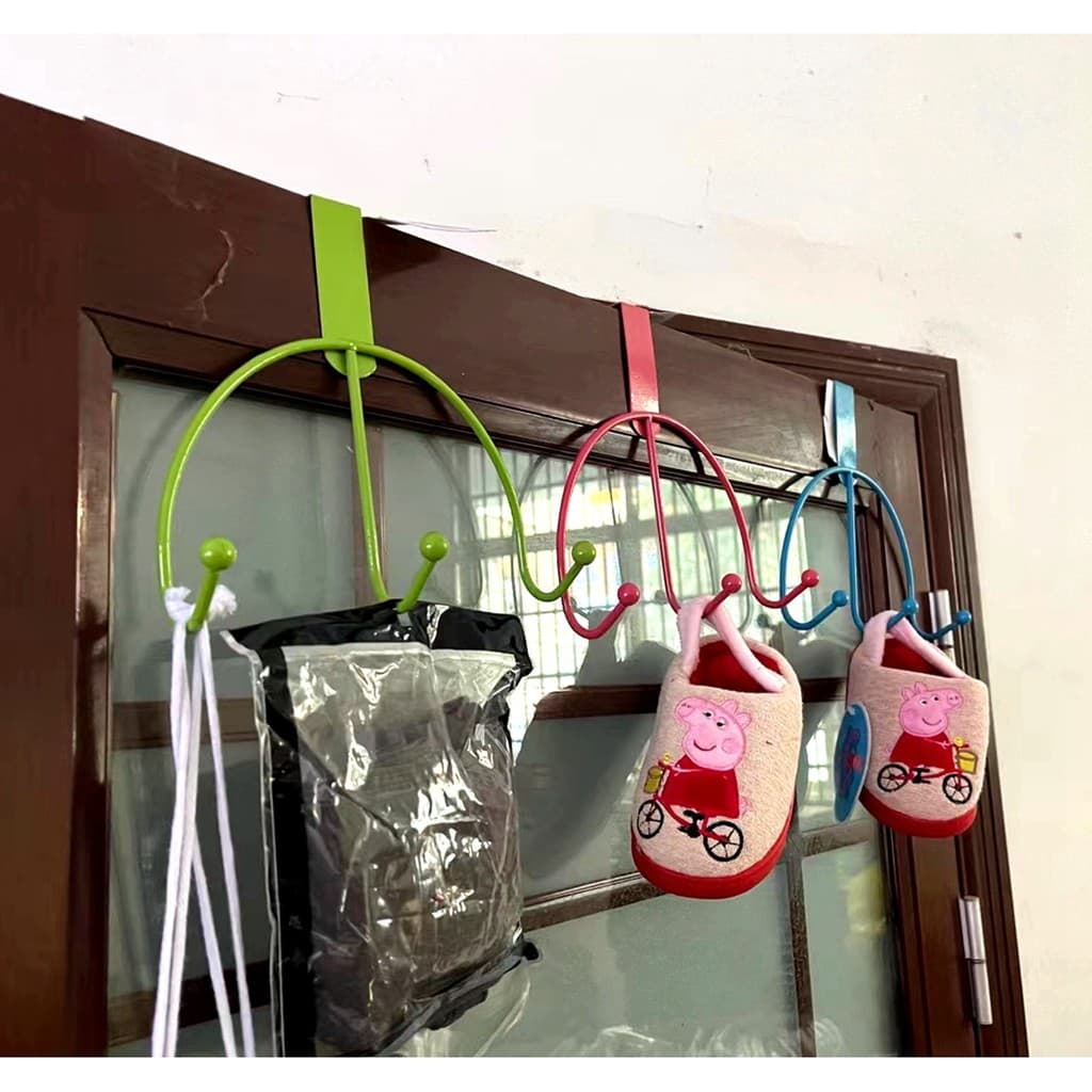 Arte em ferro em cor doce de alta qualidade atrás da porta três ganchos ganchos ganchos para casaco U3
