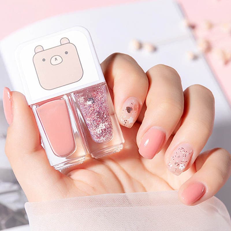 Esmalte de duas cores para crianças, mulheres grávidas, dedicado, não tóxico, inodoro, meninas, estudantes destacáveis,