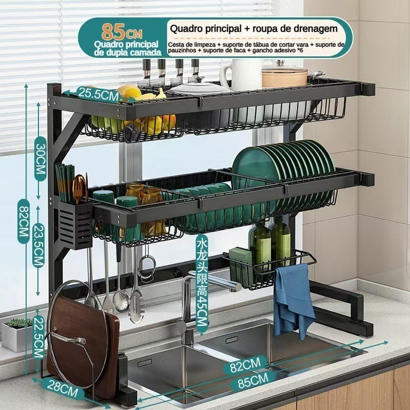 85CM Cozinha Suspensa Modula Autosustentavel Escorredor Louça Cozinha Escorredor De Louça Cozinha Suspensa Modula