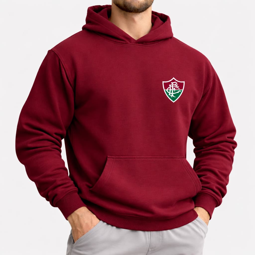 Moletom Fluminense Premium Unissex Bolso Capuz Escudo Oficial Bt949