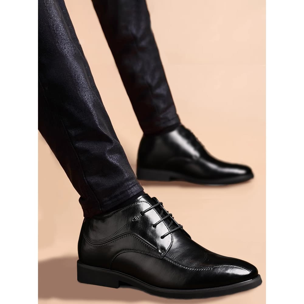 Sapatos de couro masculinos inverno velo-velo quente negócios Formal Wear masculino britânico Retro Martin botas de cour