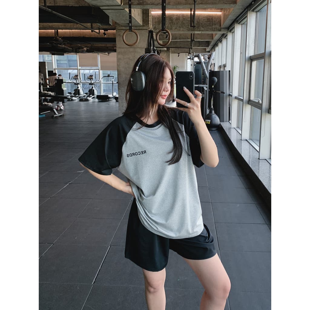 Solto tamanho grande gordura mm roupas de Fitness capa gordura mais magro olhar de manga curta esportes camiseta feminin