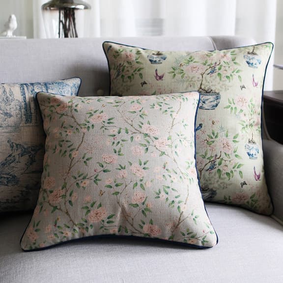 Americano clássico Pastoral pequena flor sofá almofada de algodão linho modelo decoração do quarto sala estar fronha tra