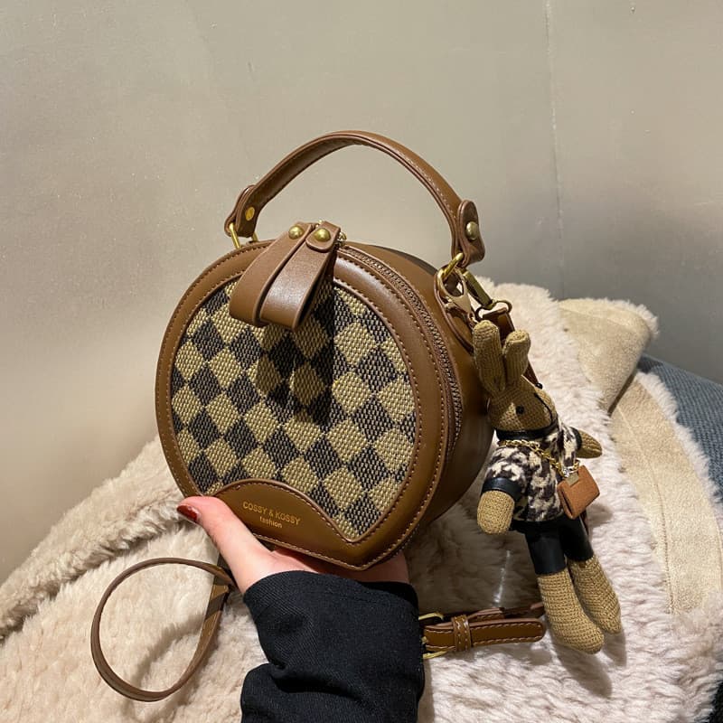 2021 novo estilo nicho francês pequeno saco feminino outono inverno moda xadrez saco do mensageiro Retro textura portáti