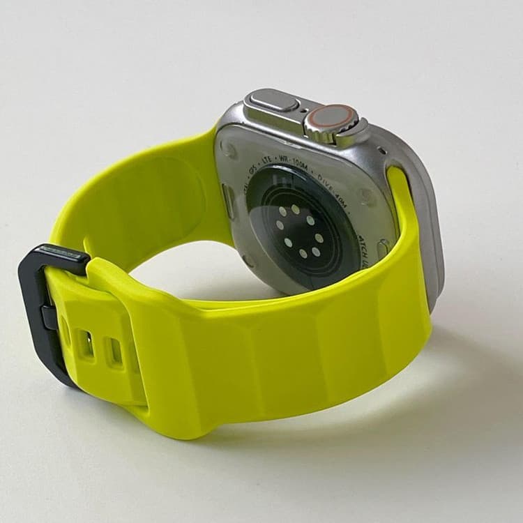 Pulseira de Silicone com padrão de onda adequada para appleWatch Apple Watch iWatchS9/8/7 Sports Ultra2 Soft