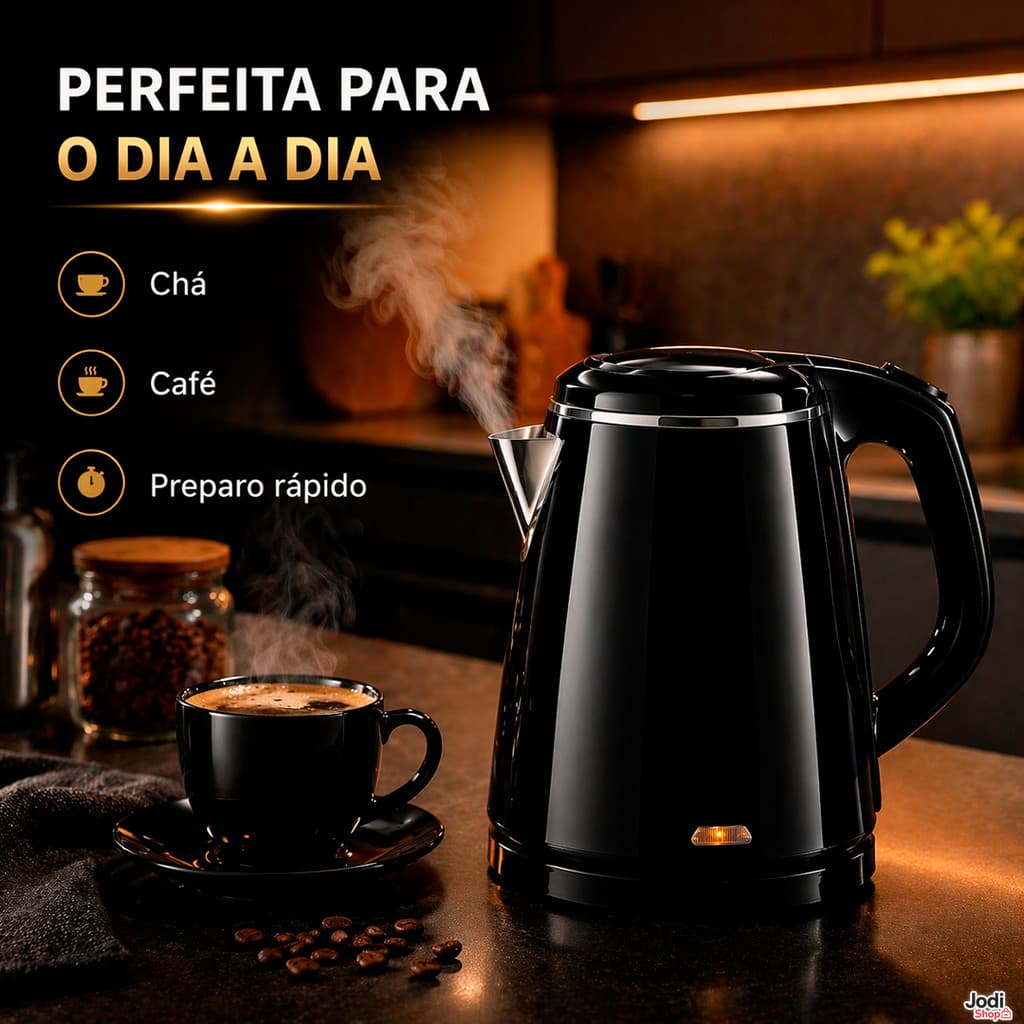 Chaleira Elétrica Grande 2,3L Aço Inoxidável 110V ou 220V