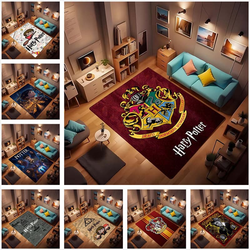 Harry Potter Hogwarts Academia Mágica Área Tapete Assistente Escola Impresso Macio Antiderrapante Para Quarto Sala De Es
