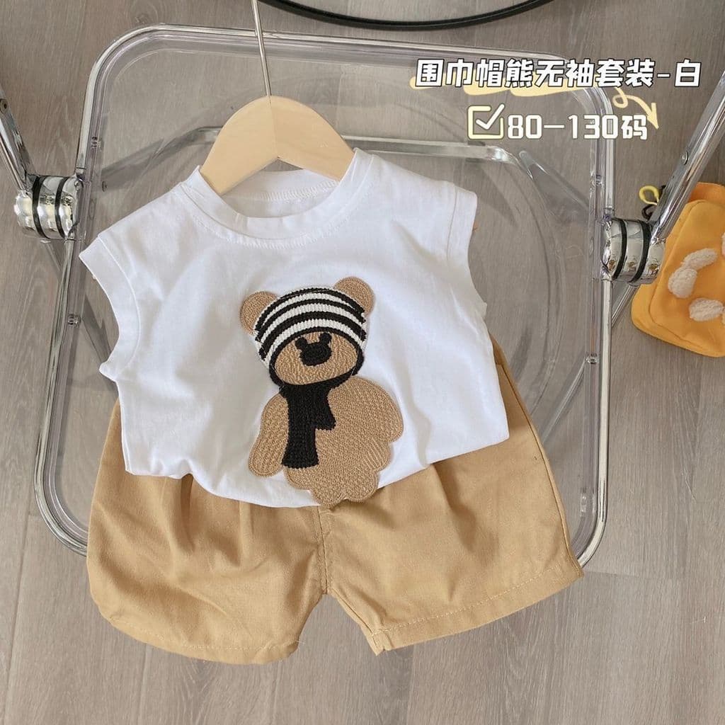 Meninos meninas ternos de verão sem mangas colete Shorts crianças ternos de duas peças roupas infantis do bebê roupas de