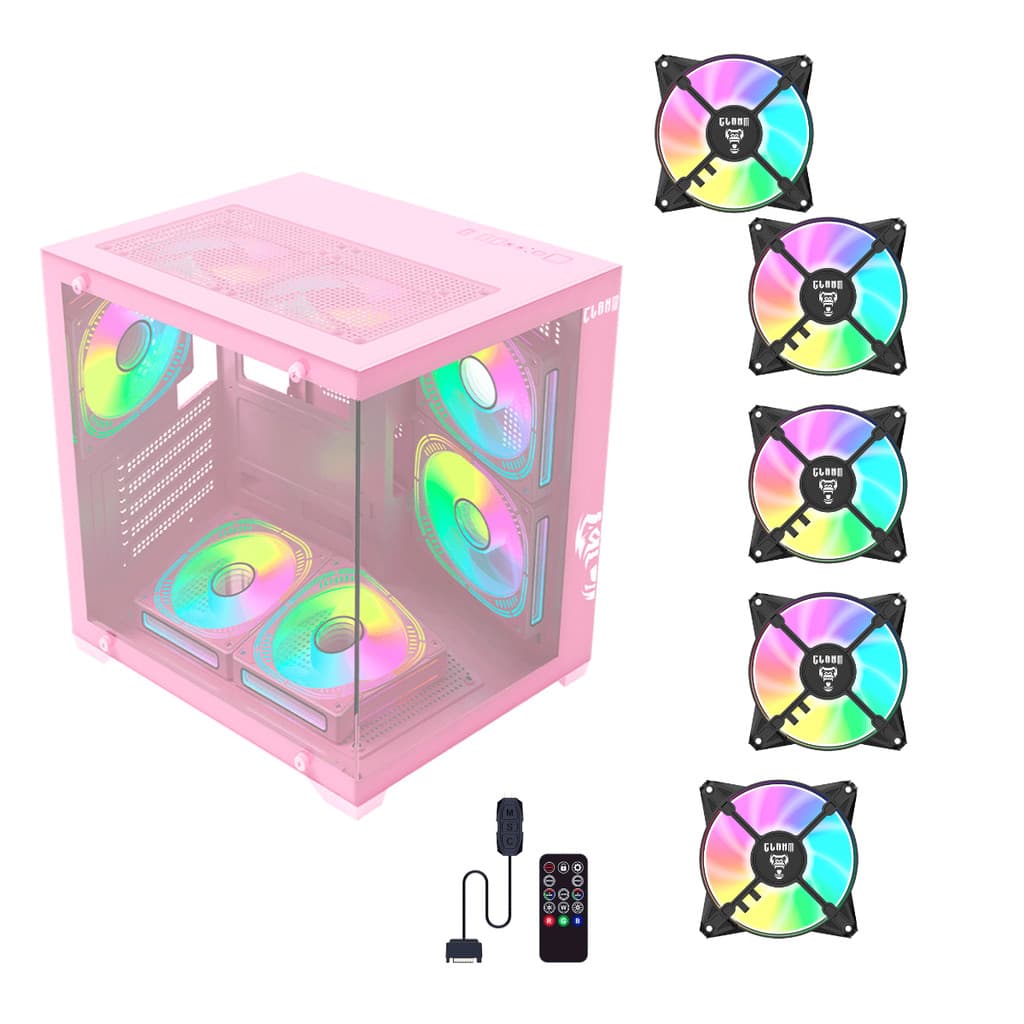Gabinete Gamer Candy Grodd + 5 Fans ARGB Controladora Clanm