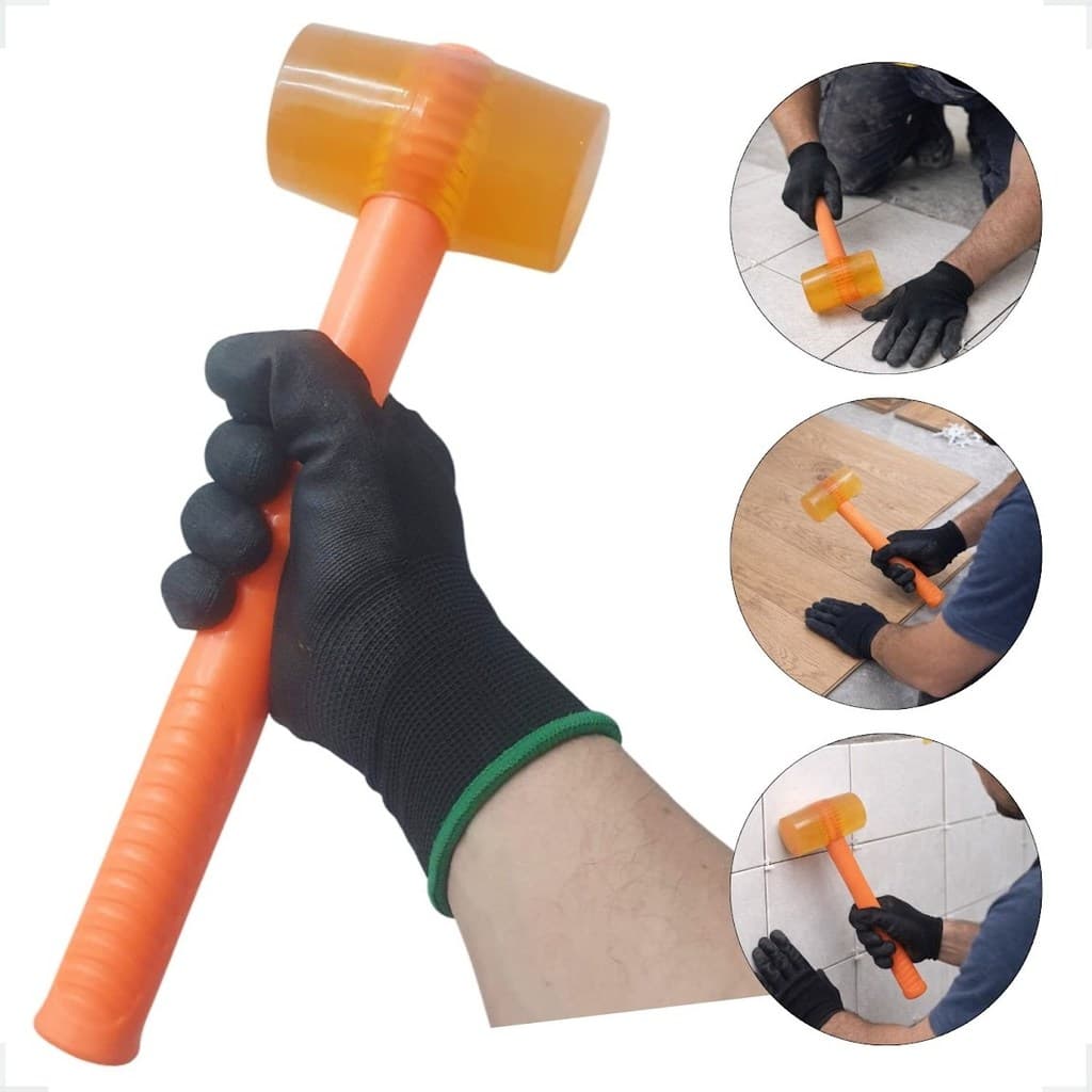 Martelinho Borracha Laranja 330g Pneu Piso Placa Resistente