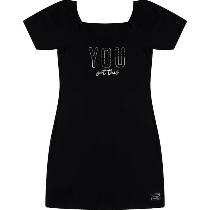 Vestido Menina Kyly -  Lettering YOU Black