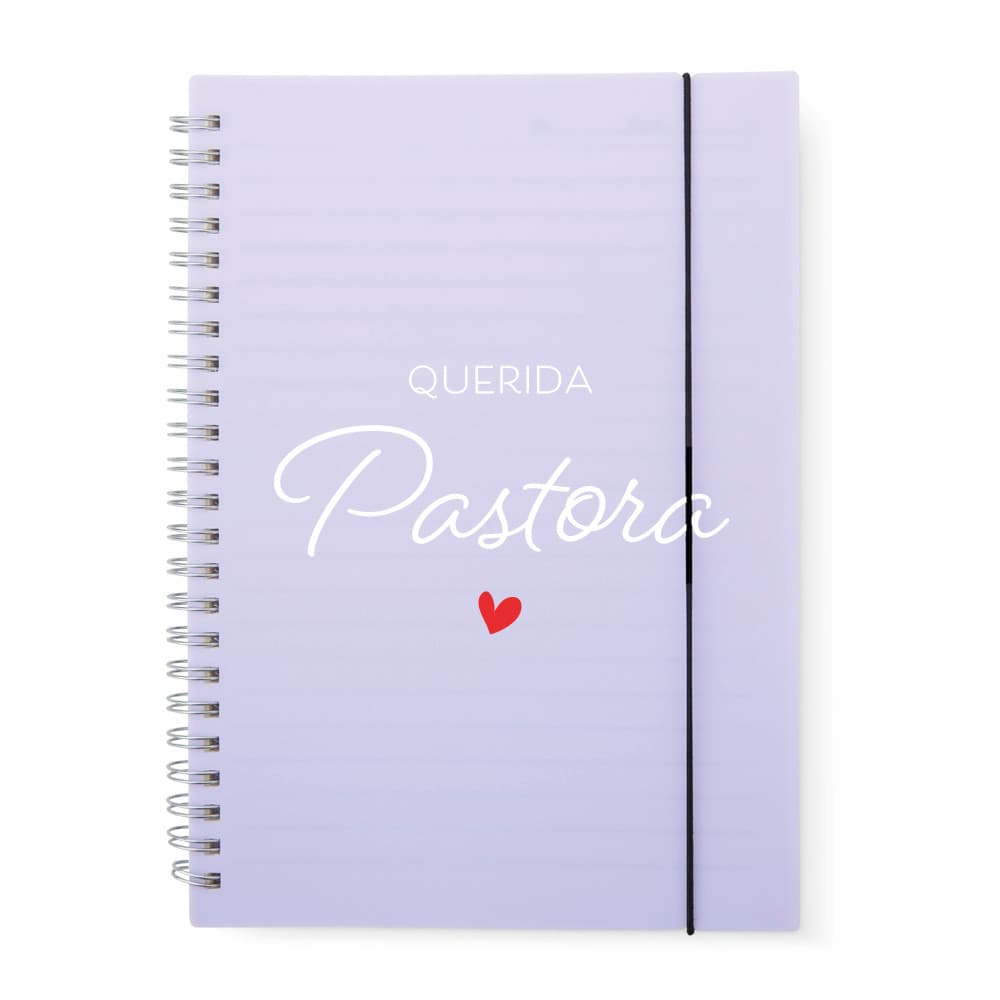 Caderno A5 Pautado Com Frase Cristã Evangélica Estampa Querida Pastora Pastor Líder