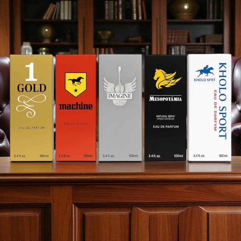 Kit com 05 perfumes masculino de 100ml cada | fragrância importada