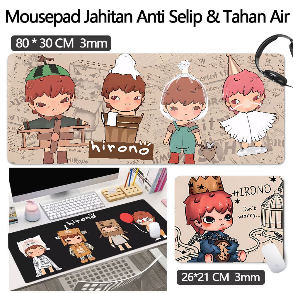 80 * 30cm Mouse Pad Anti Selip 26 * 21 CM Tapete De Mesa Grande MousePad Komputer Longo Hirono