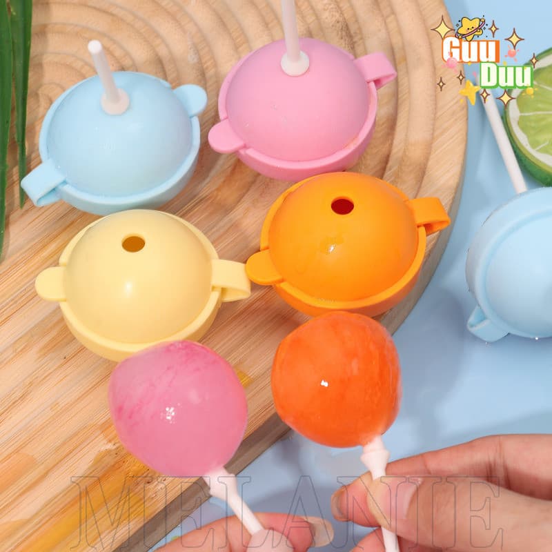 [GuuDuu] Molde De Hóquei No Gelo Para Pirulito Gostoso-Congelamento De Bolas De Suco Coloridas-Caixa De Silicone De Esfe