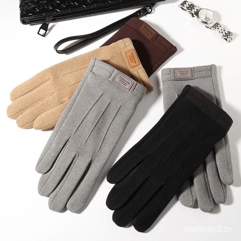 Luvas Masculinas De Veludo De Inverno , Quentes , À Prova De Vento E Frio , Tela Sensível Ao Toque , Ciclismo Direção