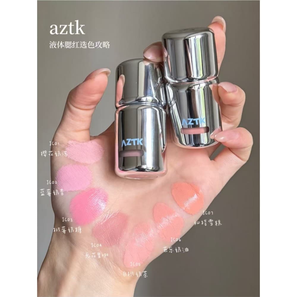 Jovem até o fim!AZTK blush líquido creme contorno jc01 feminino blush roxo Nude maquiagem fosco expansão cor brilho