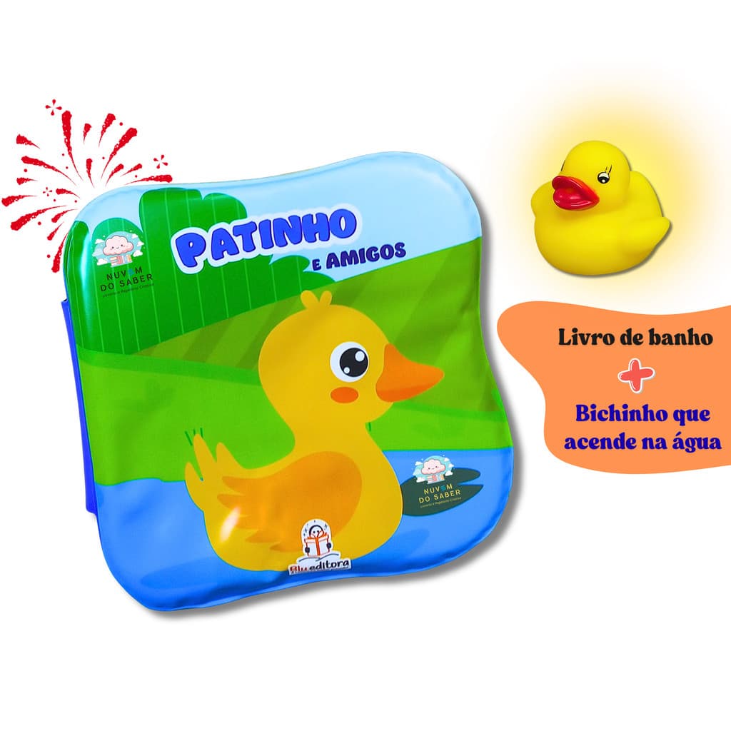 Livro de Banho Conhecendo os Animais: Patinho e Amigos (Com Brinquedo)