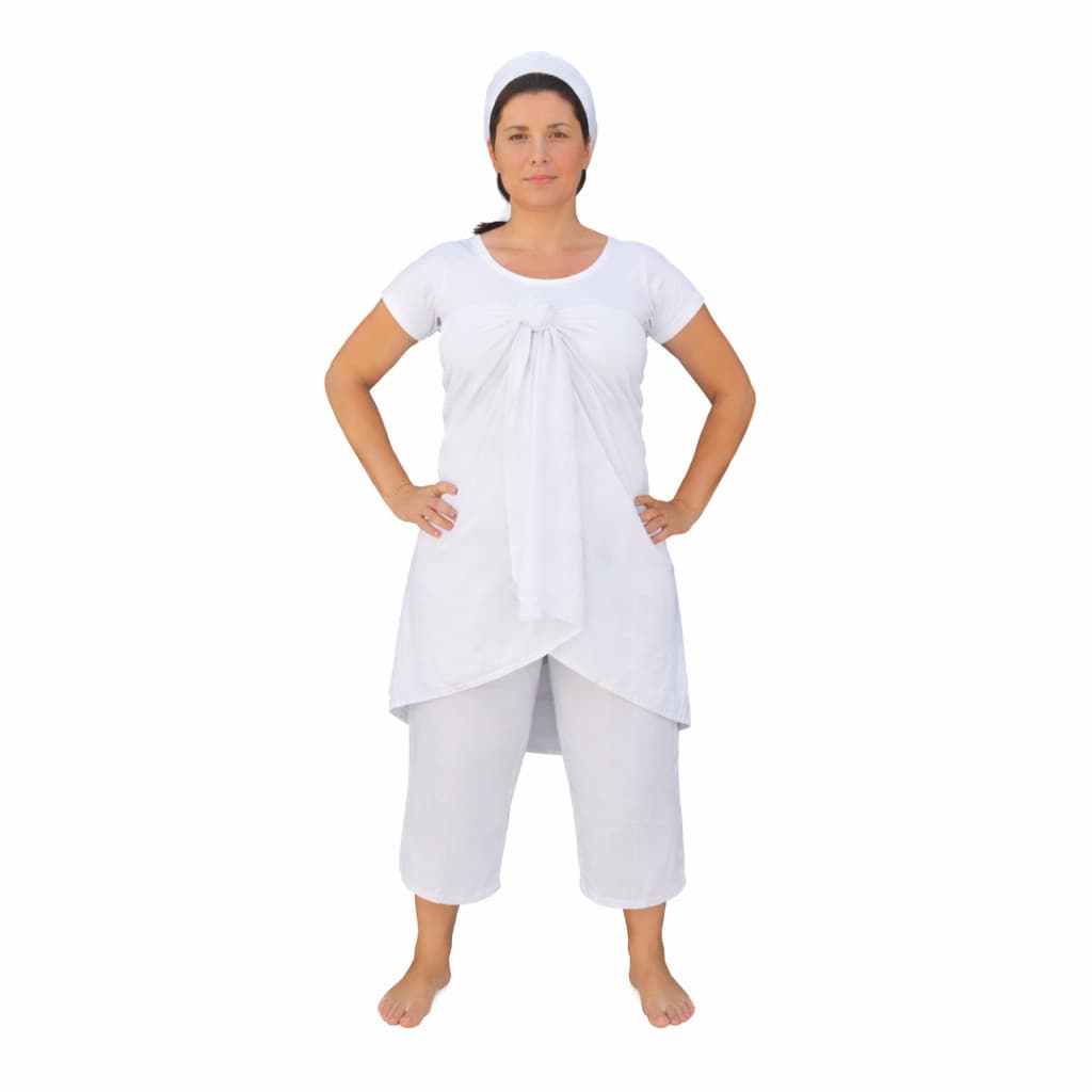 Conjunto Feminino Umbanda  4 Peças  Camisa Calça Ojá Pano da Costa Feminina Umbanda E Candomblé