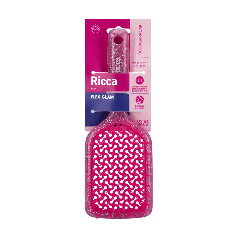 Escova Flex Glam Rosa - Ricca