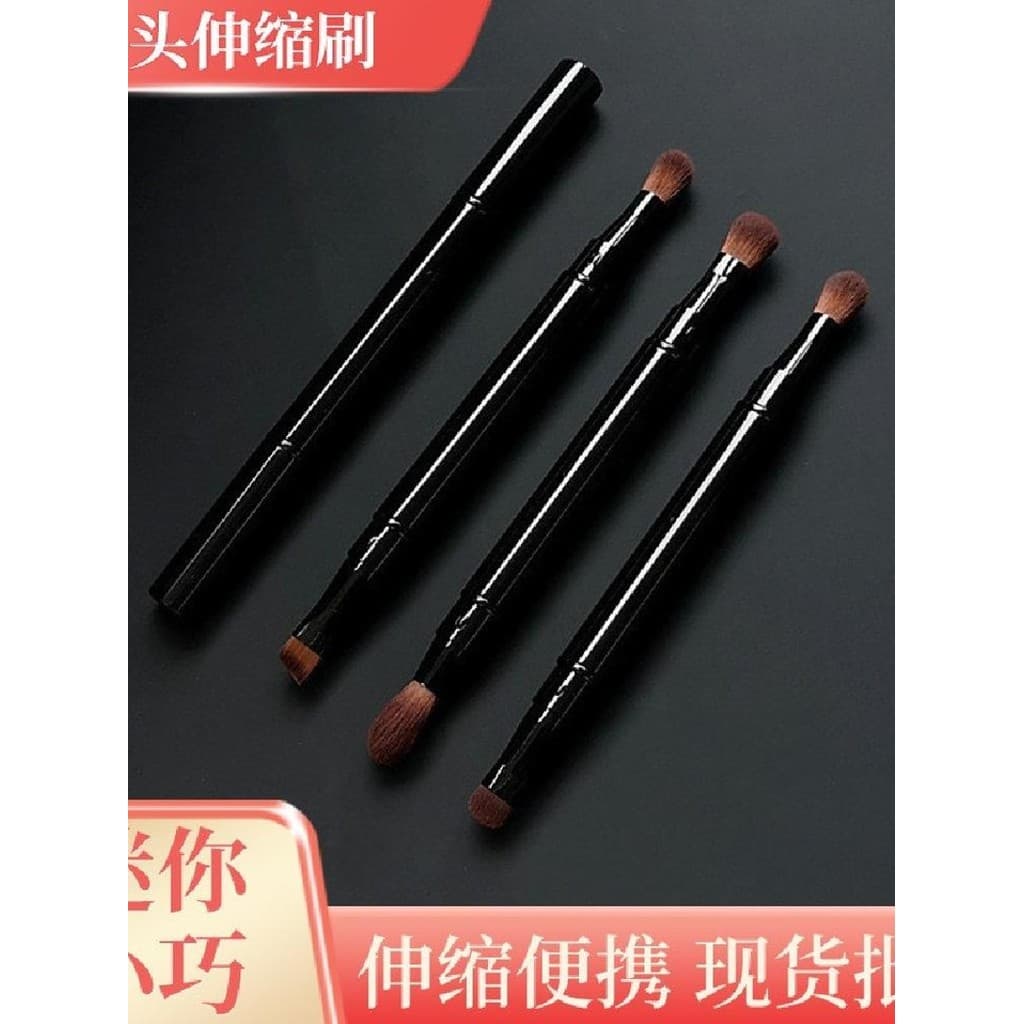 Novo produto recomendação escova de sombra de duas cabeças cabelo macio olho portátil pincel de maquiagem dupla utilizaç