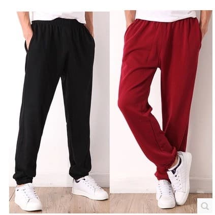 Calça de moletom masculina, calça comprida de algodão, primavera outono, grossa, elástica, Skinny, solta, tamanho grande