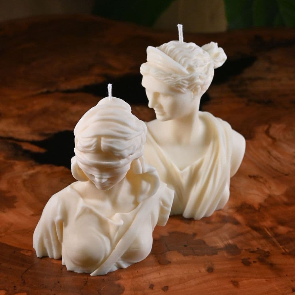 Kit Velas Decorativas Themis e Artemis em Cera de Coco Artesanal