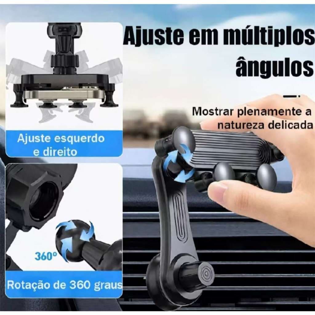 Suporte Veicular Celular Universal - Fixação Segura, Rotação 360º e Flexível UNIVERSAL SP-27 - Lion