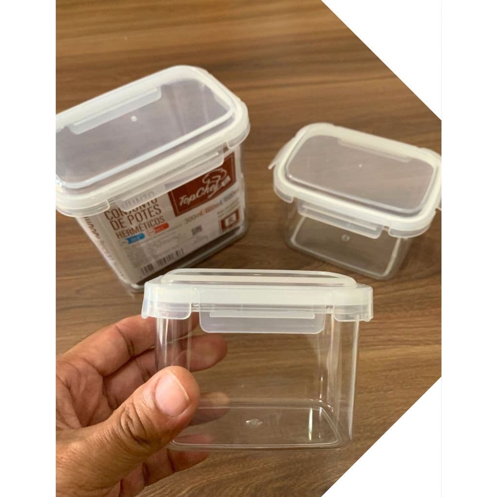 Kit Com 03 Potes Herméticos Térmicos