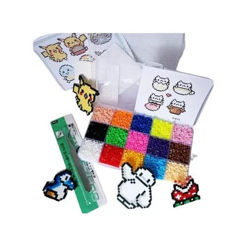 Kit Perler Hama Beads 2,6mm 10000pçs 15 Cores Caixa Pegboard