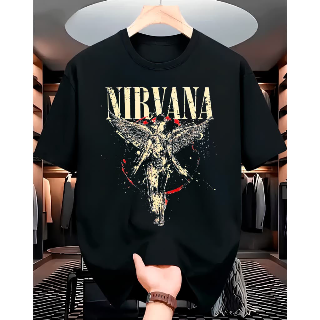 Camiseta Nirvana Rock Banda In Utero Angels Tshirt Camisa Feminina Masculina 100% Algodão