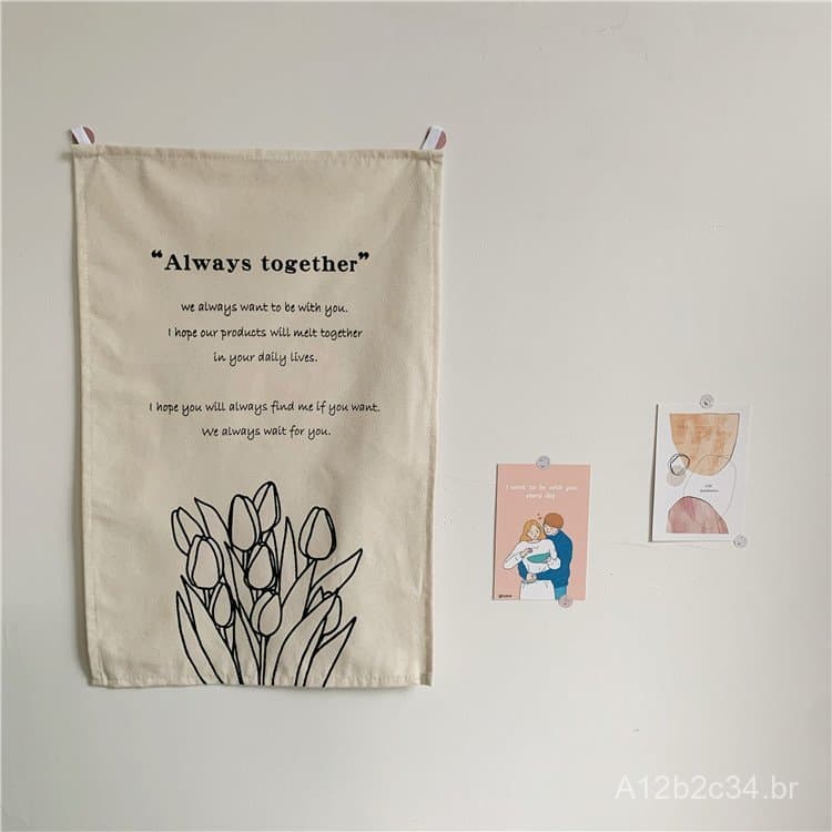 Pano decorativo estilo coreano com estampa de tulipa, pano de fundo para guardanapo simples e elegante.